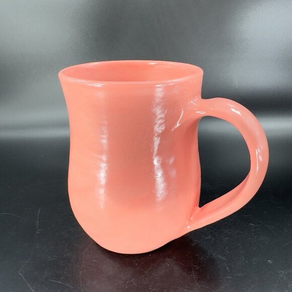 Haiti Genese Pottery Hand Made RedWare Coffee Mug Cup Hot Flamingo Pink Glaze - Picture 9 of 13